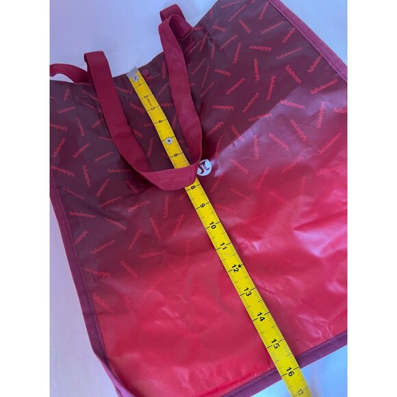 Lululemon Reusable Tote Bag Red Ombre Shopping Bag Snap Closure Authentic - Picture 7 of 8